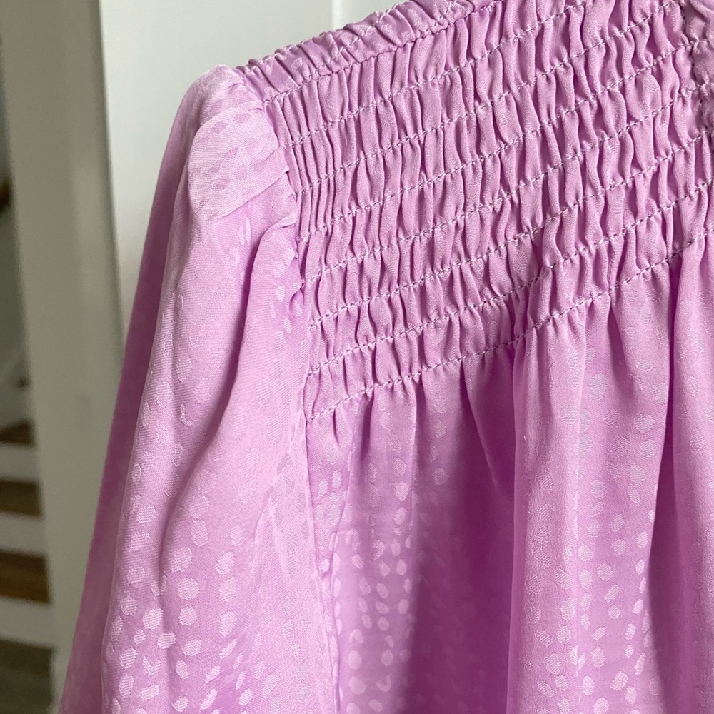 Current Air Ruffled Split Neck Blouse - Lavender … - image 2